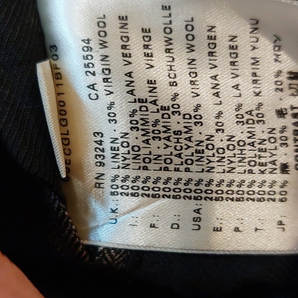 Diesel Black gold linen wool blend one botton blazer jacket size S - Picture 9 of 12